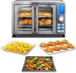 Air Fryer French Door Toaster Oven 6-SLICE Capacity, Led Display With 14 Cooki. Fixed Price $234.99.