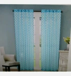 Mainstays Kids Sheer Window Panels - Set Of 2 Teal Dot New. Fixed Price $7.99.