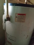 Storage Tank Water Heater Indoor Corded Electric White Blue. Fixed Price $100.00.