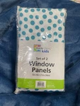 Mainstays Kids Semi Sheer Window Panels - Set Of 2 Teal And White Dot 50X96. Fixed Price $9.99.