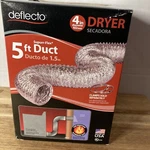 Deflecto F0405B 5' Length 4" Diameter Supurr-flex Dryer Duct Vent Fire Resistant. Fixed Price $7.99.