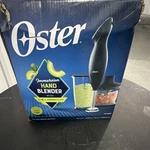 Oster Immersion Hand Blender Set, 3 Attachments, 250W, Black, Chopper, Cup, Rod. Fixed Price $12.00.