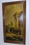 Vintage Mcm Picture Art Olde World Grecian Roman Style - Wooden Frame 16 " Tall. Fixed Price $35.00.