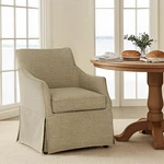 Beige Modern Classic Dining Chair - Solid Wood & Metal Base. Fixed Price $549.99.