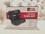 New! Mr. Moto 24 Piece Tool Set Kit W/ Hard Storage Case And Built-in Flashlight. Fixed Price $24.99.