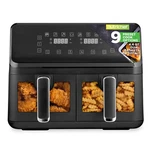 Nutrichef 4.4QT Dual Basket Air Fryer-customized Digital Display (black). Fixed Price $128.99.