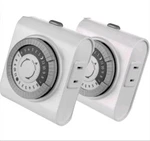 (2 Pack) - Ge Ultrapro Indoor Mechanical Timer 24HR Each W/2 Outlets White. Fixed Price $14.99.