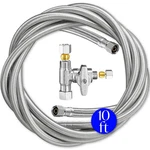 Refrigerator Ice Maker Water Line Kit - 10' Braided Stainless Steel Fridge. Fixed Price $34.89.