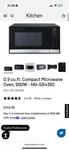 Panasonic 0.9 Cu.ft. Compact Microwave Oven 900W Excellent Condition. Fixed Price $70.00.