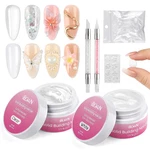 3D Nail Art Gel Kit 2PCS 15G White & Clear Non-sticky Hand Builder Sculpting. Fixed Price $14.41.