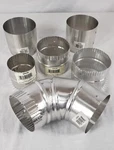 Lot Of 6 Deflecto Aluminum Duct Extensions & Elbow Parts 4" 3" Various Lengths. Fixed Price $29.95.