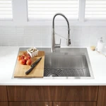 Kohler 33" Wide Pro-inspired Kitchen Sink W/ Cutting Board + Faucet. Fixed Price $262.47.