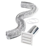 Dryer Kit 8' X 4" Deflect-o SK8WF Aluminum White Supurr-vent, Cover, Duct. Fixed Price $16.00.