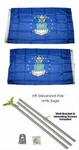 3X5 U.s. 2PLY Flag Galvanized Pole Kit Eagle Top 3'X5'. Fixed Price $27.15.