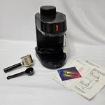 Vintage Delonghi Espresso Cappuccino Maker Black BAR-1F BAR-2 Glass Tested Vg. Fixed Price $39.95.