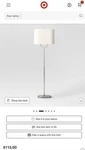 Threshold Modern Ring Floor Lamp Finish Etl Listed Brushed Nickel Oval Shade. Fixed Price $60.00.