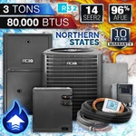 Aciq Ton Air Conditioner & 96% 80000 Btu Upflow Gas Furnace System, R32. Fixed Price $4500.00.