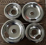 Universal Drip Pans 6 And 8 Chrome Steel Electric Range Stove Set Of 4 Read. Fixed Price $19.99.