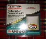 Certified Appliance Braided Stainless Steel 6' Dishwasher Connection Kit Nib. Fixed Price $16.99.