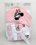 Disney Baby Minnie Mouse Gift Set Infant Bath Hooded Towel With Washcloths. Fixed Price $17.05.