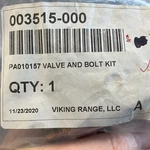 Viking Burner Valve & Bolt Kit 003515-000 003519-000 PA010157 Oem. Fixed Price $175.00.
