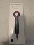 Dyson Supersonic Hair Dryer Purple Gray With Diffuser & Flyaway Attachments. Fixed Price $210.00.