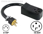 5-15P Plug 3-PRONG To 14-30R 4-PIN Receptacle Electrical Power Adapter Nema. Fixed Price $49.95.