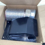 Broan-nutone RVK1A Roof Vent Kit Black Steel Cap 3"/4" 8FT Flex Duct Open Box. Fixed Price $15.00.