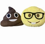 12" Emoji Nerd And Poop Pillows. Fixed Price $8.95.