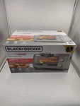 Black+decker 4-SLICE Crisp 'n Bake Air Fry Toaster Oven Stainless Steel TO1787SS. Fixed Price $41.99.