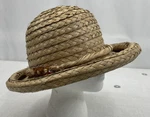 Vtg Crazy Horse Liz Claiborne Woven Straw Rolled Brim Hat One Size Euc. Fixed Price $24.99.