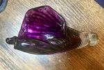 David Smith Blowing Sands Purple Amethyst Hand Blown Conch Shell Art Glass Signe. Fixed Price $58.00.