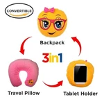 3-IN-1 Lady Nerd Emoji Pillow Convertible Travel & Ipad Holder. Fixed Price $15.99.