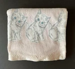 Vintage Comfort Cotton Pink Kitten Cat Crib Baby Blanket Satin Binding. Fixed Price $16.00.