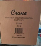 Crane Gallon Drop Ultrasonic Cool Mist Humidifier EE-5301 New Sealed In Box. Fixed Price $19.89.
