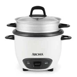 Aroma 6-CUP (cooked) / 1.5QT. Rice & Grain Cooker, White, New, ARC-743-1NG. Fixed Price $26.87.