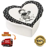 Enesco Daughter Keepsake Box Heart Jewelry Gift Inner Light Polka Dot. Fixed Price $16.36.