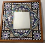 Handmade Mosaic Wall Mirror X17 Square Beautiful Intricate Design Wood Frame. Fixed Price $135.00.