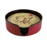 Creative Co-op Kate Mcrostie Redbird Design Works Coaster Set W/ Holder. Fixed Price $25.49.