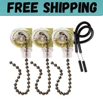 3 Pack Ceiling Fan Pull Chain Switch Zing Ear Ze 109 Two Wire Light. Fixed Price $9.45.