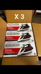 3 Pack Black+decker Vitessa Adv Steam Iron With Stainless Steel Soleplate IR2050. Fixed Price $49.99.